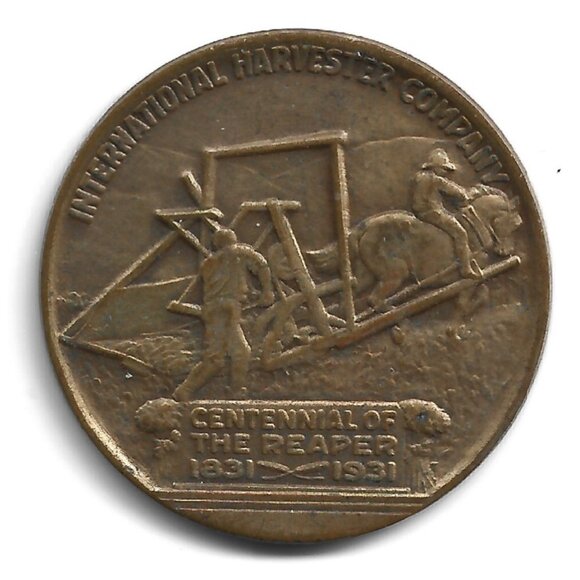 1931 International Harvester Company "Centennial of the Reaper" Medal (b554-23) - Picture 2 of 2